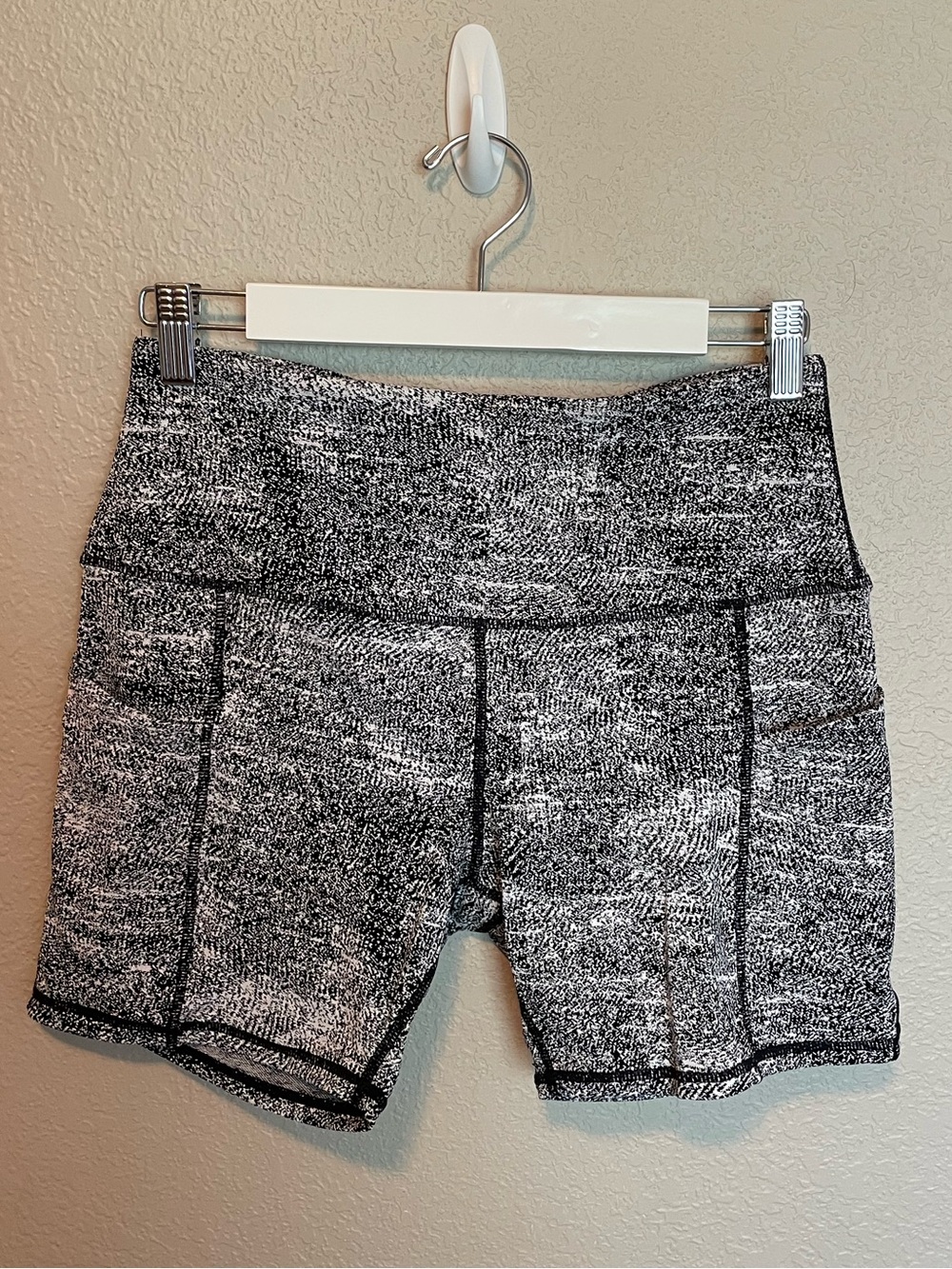Black and white biker shorts